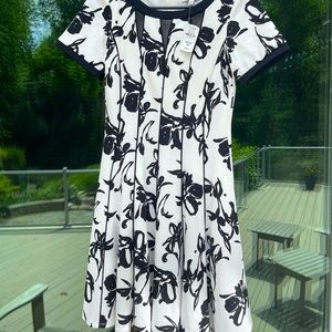 Black and White Short Sleeved Dress